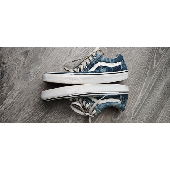 Vans Off The Wall Canvas Denim Sneakers Men 7‎ Classic White Blue - Picture 5 of 10